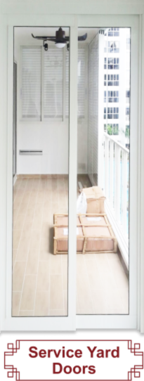 Off white slide to swing door with laminated safety frosted glass